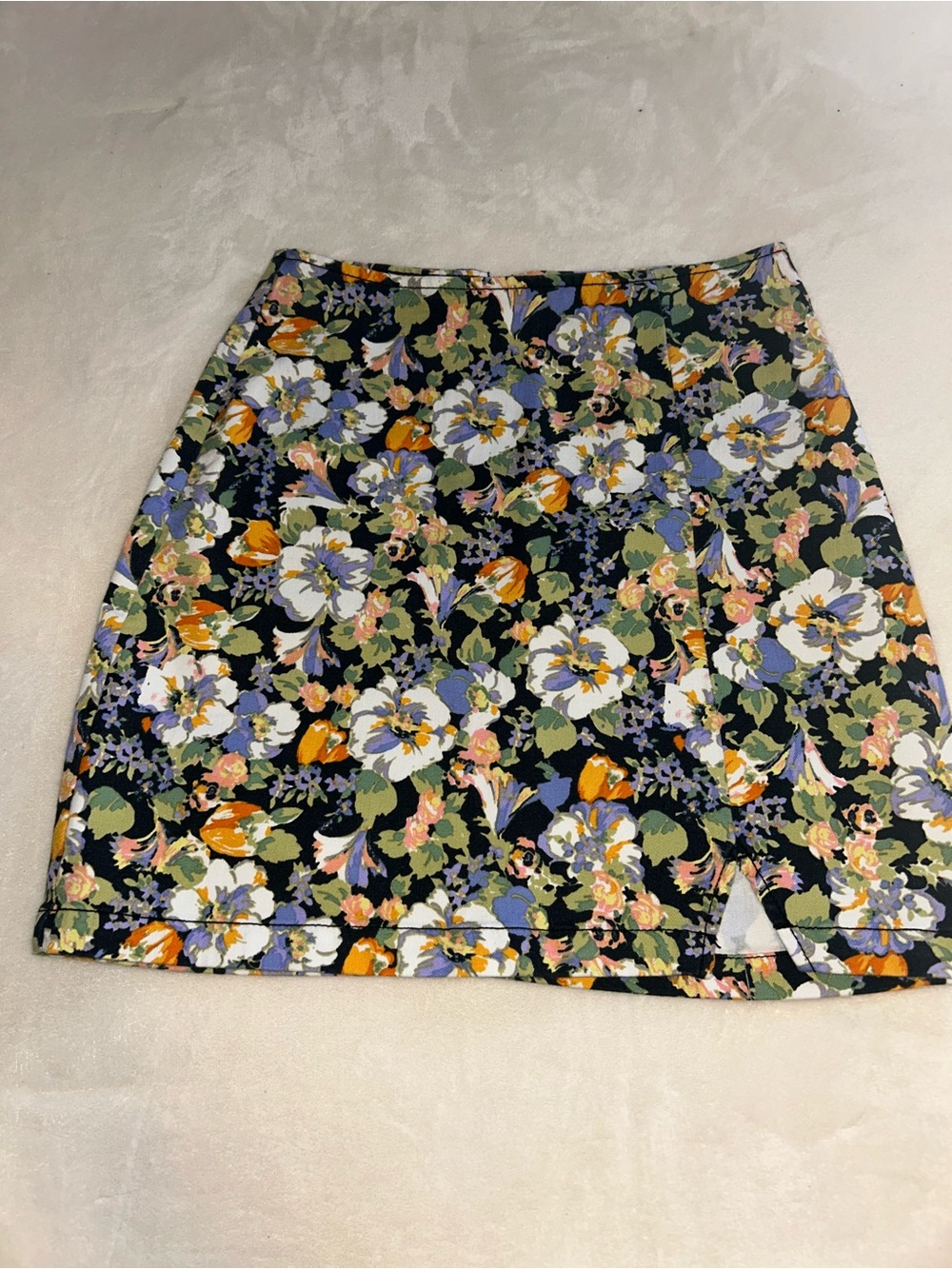 wild fable Black Floral Mini Skirt with Multi-Color Blooms